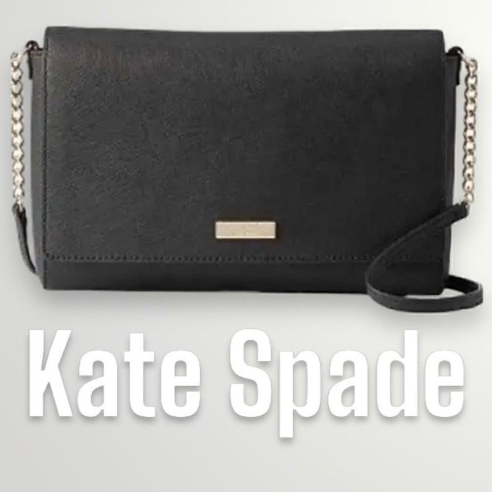 Kate Spade, NY “Alek” Tilden Place Coated Leather Crossbody Purse in Black